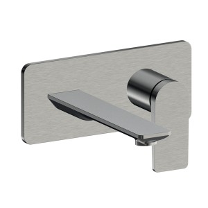 Façade mitigeur lavabo encastré bec de 185 mm metal brosse - CRISTINA ONDYNA BA25677 
