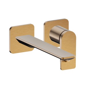 Lavabo large 2 trous or rose brosse - CRISTINA ONDYNA BA25934P 