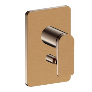 Façade douche encastree mitigeur 2 sorties or rose brosse - CRISTINA ONDYNA BA68934P 