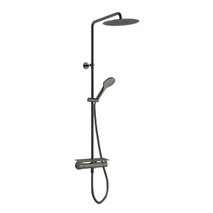 Colonne de douche porte savon  omega chromé noir brossé - CRISTINA ONDYNA OG48775 
