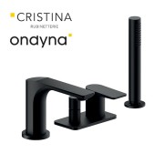 Mitigeur bain-douche 4 trous sur gorge black mat - CRISTINA ONDYNA BA18113 