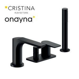 Mitigeur bain-douche 4 trous sur gorge black mat - CRISTINA ONDYNA BA18113 