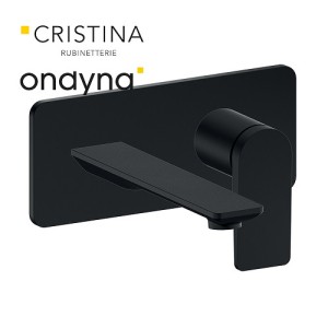 Façade mitigeur lavabo encastré ac plaque bec 185 mm blackma - CRISTINA ONDYNA BA25613 