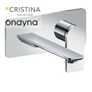Façade mitigeur lavabo encastré avec plaque bec de 225 mm  - CRISTINA ONDYNA BA25851 