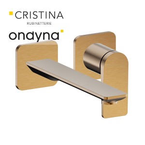 Lavabo large 2 trous or rose brosse - CRISTINA ONDYNA BA25934P 