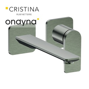 Lavabo large 2 trous chrome noir brosse - CRISTINA ONDYNA BA25975 