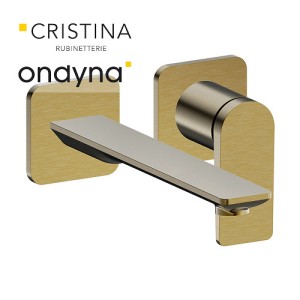 Lavabo large 2 trous or brosse - CRISTINA ONDYNA BA25996P 