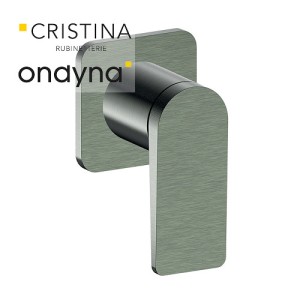 Mitigeur douche blade  encastre complet chrome noir brosse - CRISTINA ONDYNA BA63875 