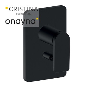 Façade douche encastree mitigeur 2 sorties black mat - CRISTINA ONDYNA BA68913 