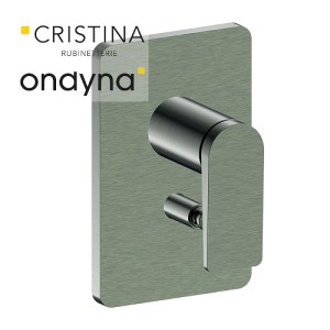 Façade douche encastree mitigeur 2 sorties chrome noir bross - CRISTINA ONDYNA BA68975 
