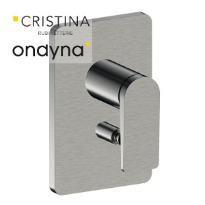 Façade douche encastree mitigeur 2 sorties metal brosse - CRISTINA ONDYNA BA68977 