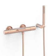 Robinet thermostatique mural pour baignoire et douche Or Rose Mat 24K OVER-WALL - TRES 19017428OPM 