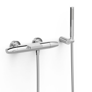 Robinet thermostatique mural pour baignoire et douche Chrome - TRES 19017479 