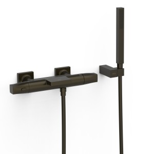 Robinet thermostatique mural pour baignoire et douche Noir bronze - TRES 19017489KMB 
