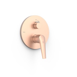 Mitigeur douche encastré 2 voies Rapid-box Or Rose Mat 24K - TRES 28128110OPM 