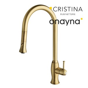 Évier retro canova avec douchette bi-jets vieux bronze mat - CRISTINA ONDYNA KA53093 