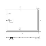 Receveur extra-plat 120X70 Kinecity Blanc PN24 - KINEDO RD1328