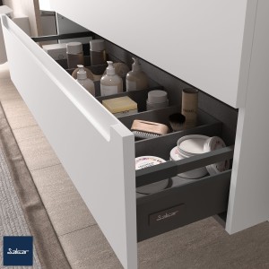 Coquette MONTERREY 1000 1 tiroir métallique WHITE COTTON 997x270x450 mm - SALGAR 96441 