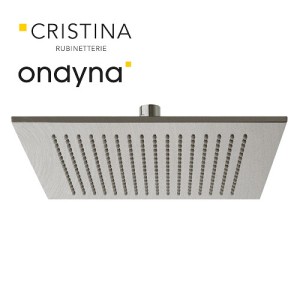 Pomme de douche slim laiton carre 25 cm inox - CRISTINA ONDYNA SD25028 