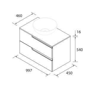 Meuble Salle De Bain Vima 1000 White Satin + Plan De Toilette - SALGAR 111810 