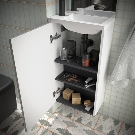 Ensemble Salle De Bains Marville 400 White Gloss - SALGAR 99150 