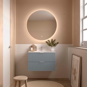 Meuble de salle de bains 2 tiroirs Biba 900 Blue Fog - SALGAR 113857