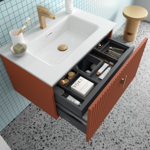 Meuble de salle de bain BIBA 900 1 tiroir et 1 tiroir intérieur TERRACOTA - SALGAR 103061 