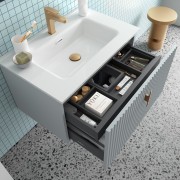 Meuble de salle de bain BIBA 600 1 tiroir et 1 tiroir intérieur Blue Fog - SALGAR 103038 