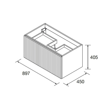 Meuble de salle de bain BIBA 900 1 tiroir et 1 tiroir intérieur TERRACOTA - SALGAR 103061 
