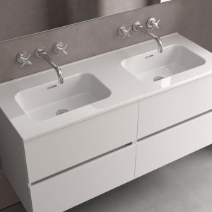 Lavabo Constanza 1210 Sans Siphon Et Bonde Clic-Clac Blanc Brillant 1210 X 20 X 460 Mm - SALGAR 114560 