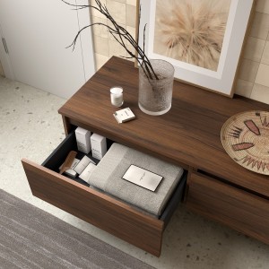 Ensemble Salle De Bains Coquette Domus 120 2 Tiroirs Noyer Maya - SALGAR 113921 