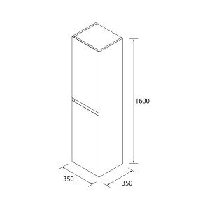 Colonne Mara 2 Portes Eucalyptus Océanie 350 X 1600 X 350 Mm - SALGAR 114017 