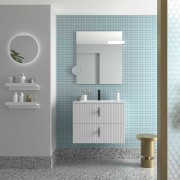 Meuble Salle De Bain Biba 700 2 Tiroirs White Cotton 698 X 540 X 450 Mm - SALGAR 113829 