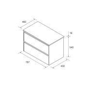 Meuble salle de bains et plan de toilette 80cm 2 tiroirs Chêne Naturel NOJA - SALGAR 105477