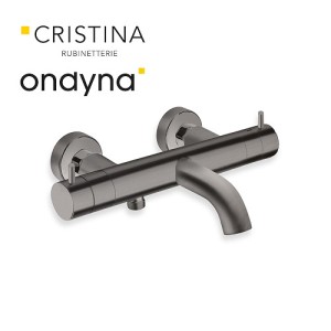 Bain douche thermostatique chrome noir brosse - CRISTINA ONDYNA TV15775 