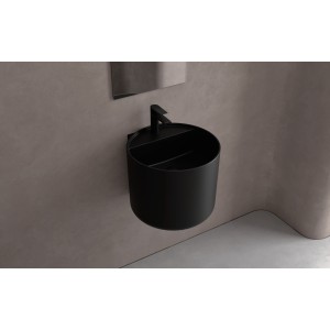 Lavabo Suspendu Monolith Round Noir Mat Diam. 450 X 380 Mm - SALGAR 114526 