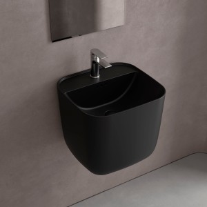 Lavabo Suspendu Monolith Square Noir Mat 400 X 420 X 400 Mm - SALGAR 114524 
