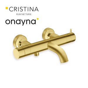 Bain douche thermostatique or brosse - CRISTINA ONDYNA TV15796P 
