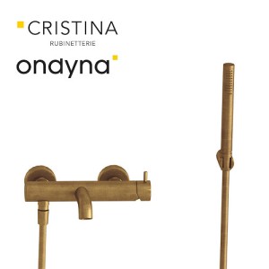 Bain/douche triverde + kit douchette vieux bronze mat - CRISTINA ONDYNA TV18093 