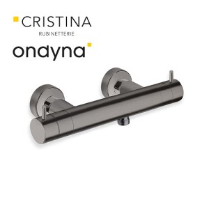 Douche thermostatique chrome noir brosse - CRISTINA ONDYNA TV45175 