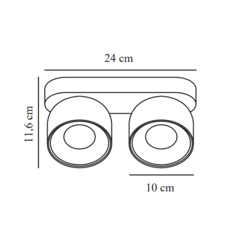 Double luminaire GU10 Spoterie PITCHER Blanc - NORDLUX 2310410101