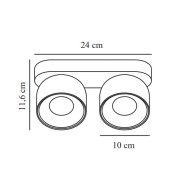 Double luminaire GU10 Spoterie PITCHER Blanc - NORDLUX 2310410101