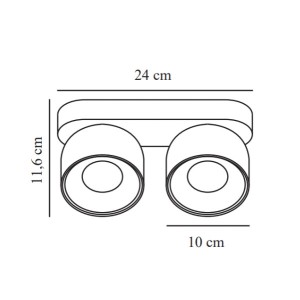 Double luminaire GU10 Spoterie PITCHER Blanc - NORDLUX 2310410101