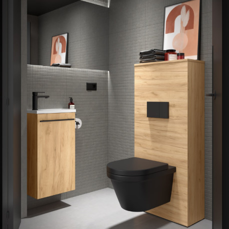 Habillage Bâti-Support pour WC suspendu Chêne africain NOJA - SALGAR 106295