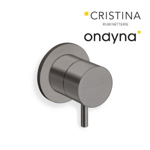 Mitigeur douche triverde encastre complet chrome noir brosse - CRISTINA ONDYNA TV63875 