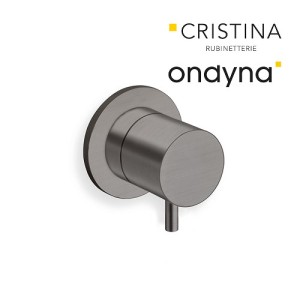 Inverseur triverde encastre complet 2 sorties chrome noir bross - CRISTINA ONDYNA TV68375 