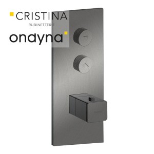 Façade Thermo Twist thermostatique 2 sorties Métal Brossé Quadri - CRISTINA ONDYNA XQ62277