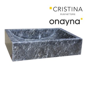 Vasque en pierre rectangulaire 110/45/10 cm noir marbré - CRISTINA ONDYNA UC3111007 