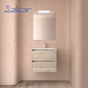 Meuble et vasque de salle de bain Noja 600 Chêne Naturel - SALGAR 106112