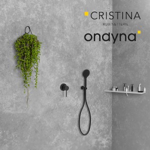 Pack mitigeur douche encastre tige 6 cm pmr black mat - CRISTINA ONDYNA XTV63713 